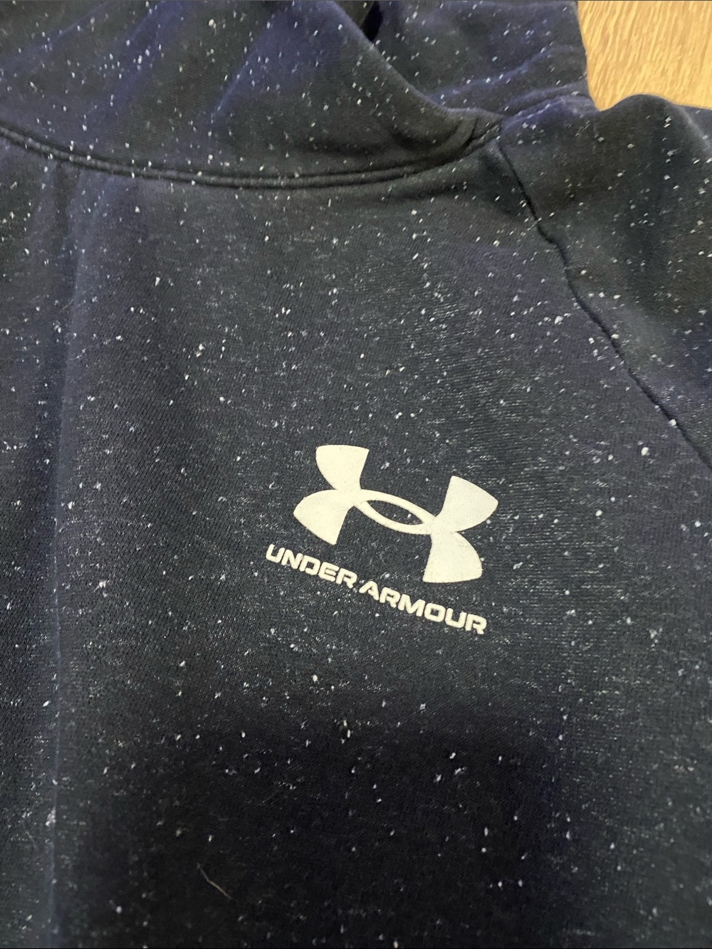 Under Armour Black Speckle Pullover Hoodie with Logo - Picture 2 of 10